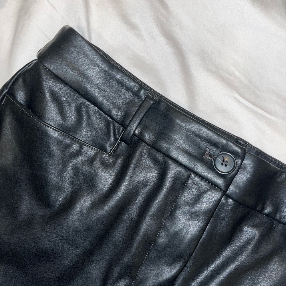 Black Faux Leather Pants